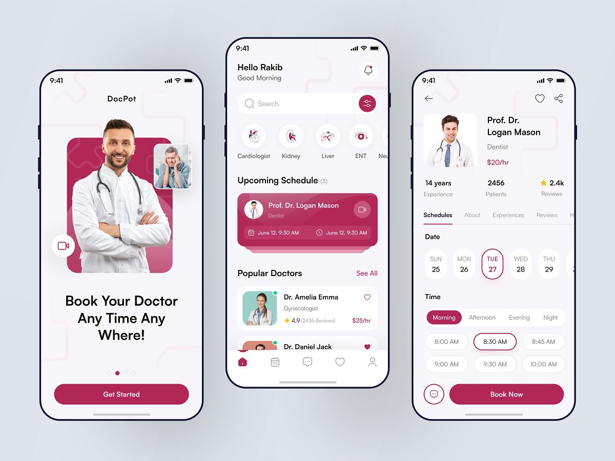 Healthcare App UI UX Design Project
